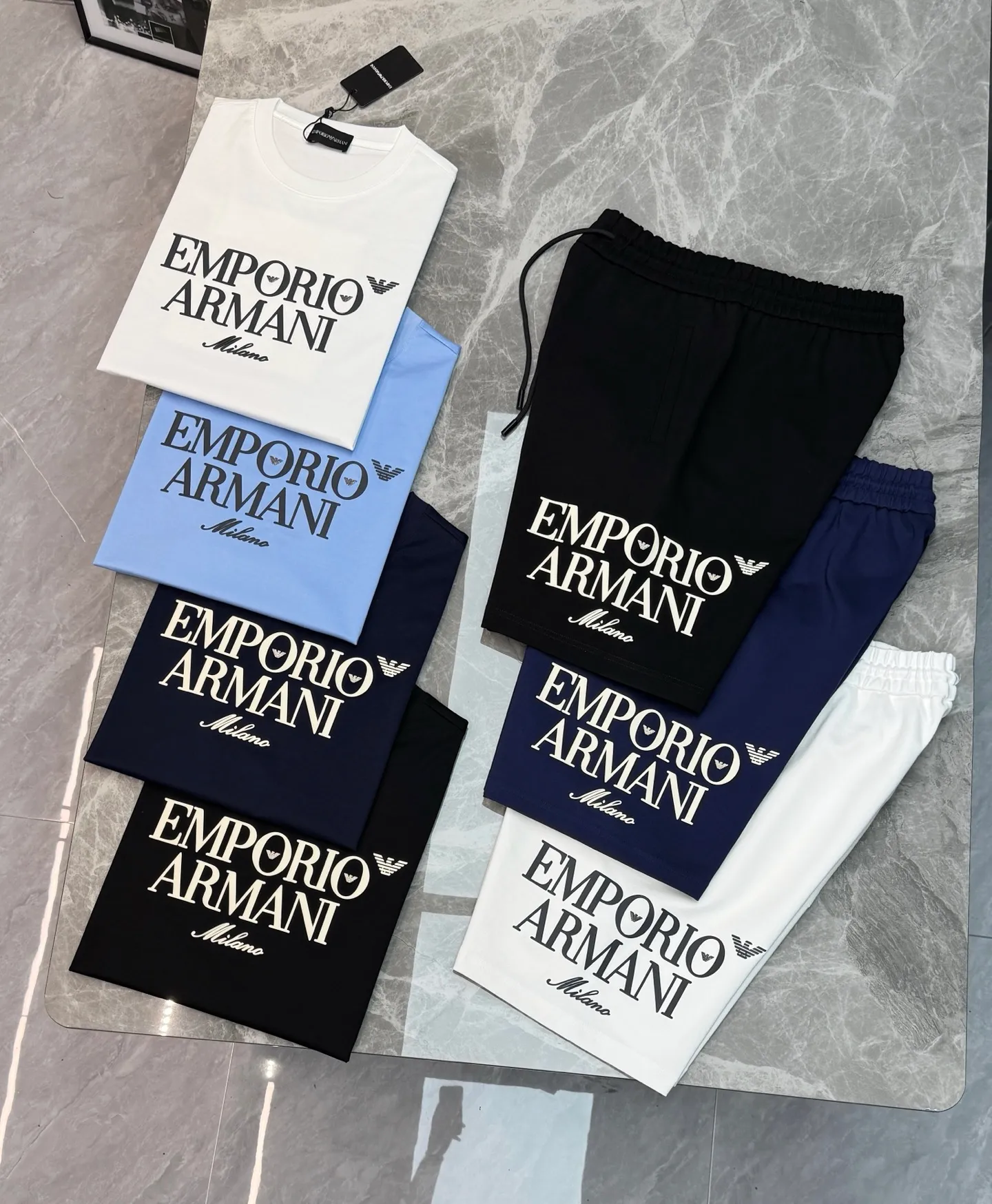 195。 190 ⚜️ Emporio Armani Original ～ . Same Style❤️ . ！ . ！ Premium . Breathable. . . ， OK. ！ ：Black.White.Dark Blue.Sizes：M-3XL/29-36 ❗️（S 4XL ！）175/140 L